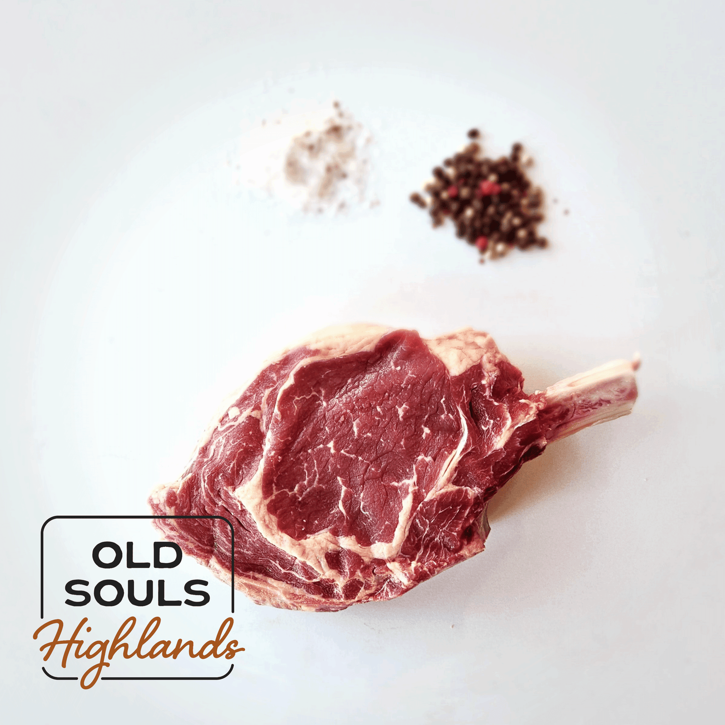 Image of premium highland beef, cowboy steak cut
