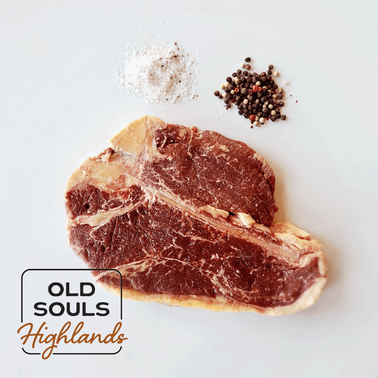 Image of premium highland beef, porterhouse steak cut