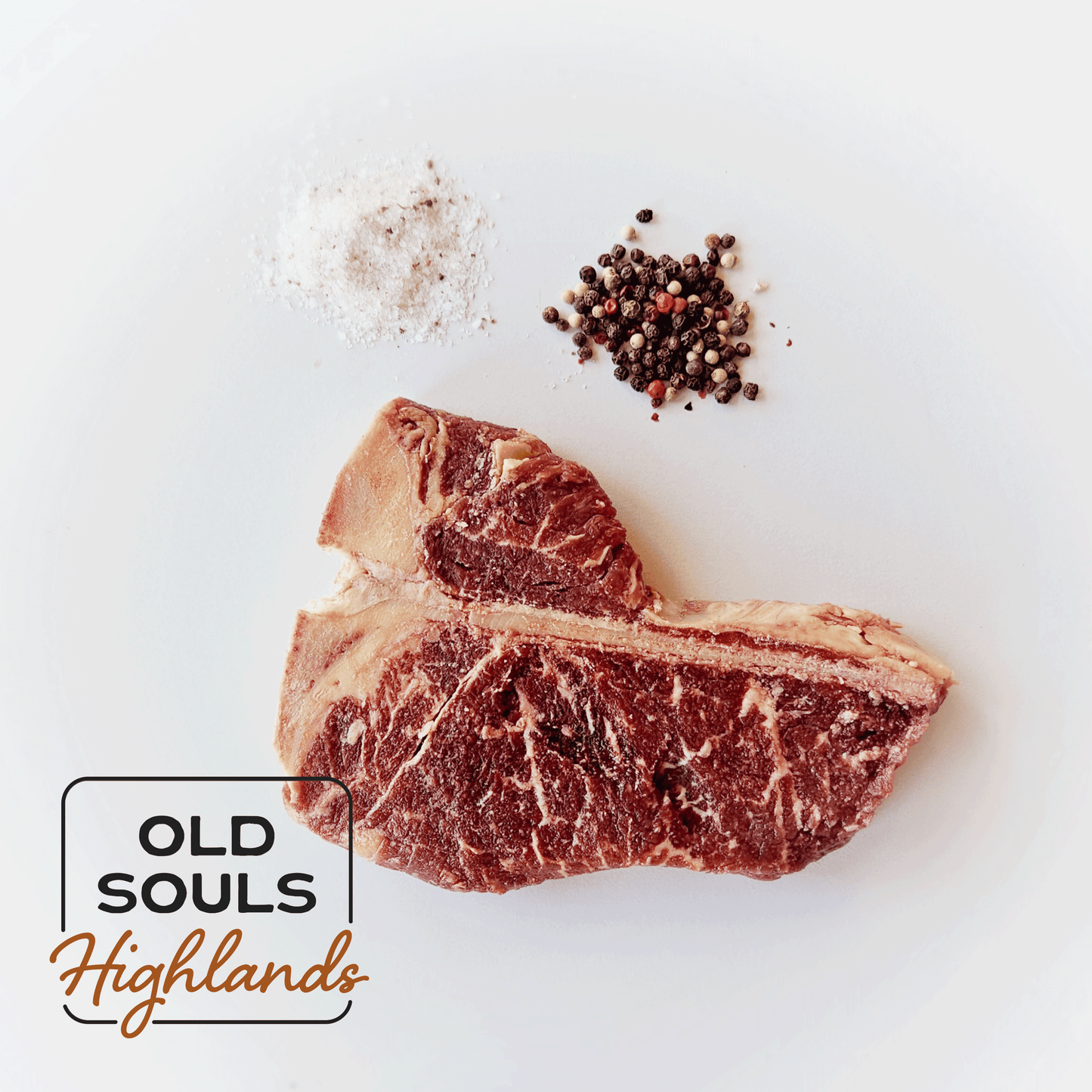 Image of premium highland beef, T-Bone steak cut